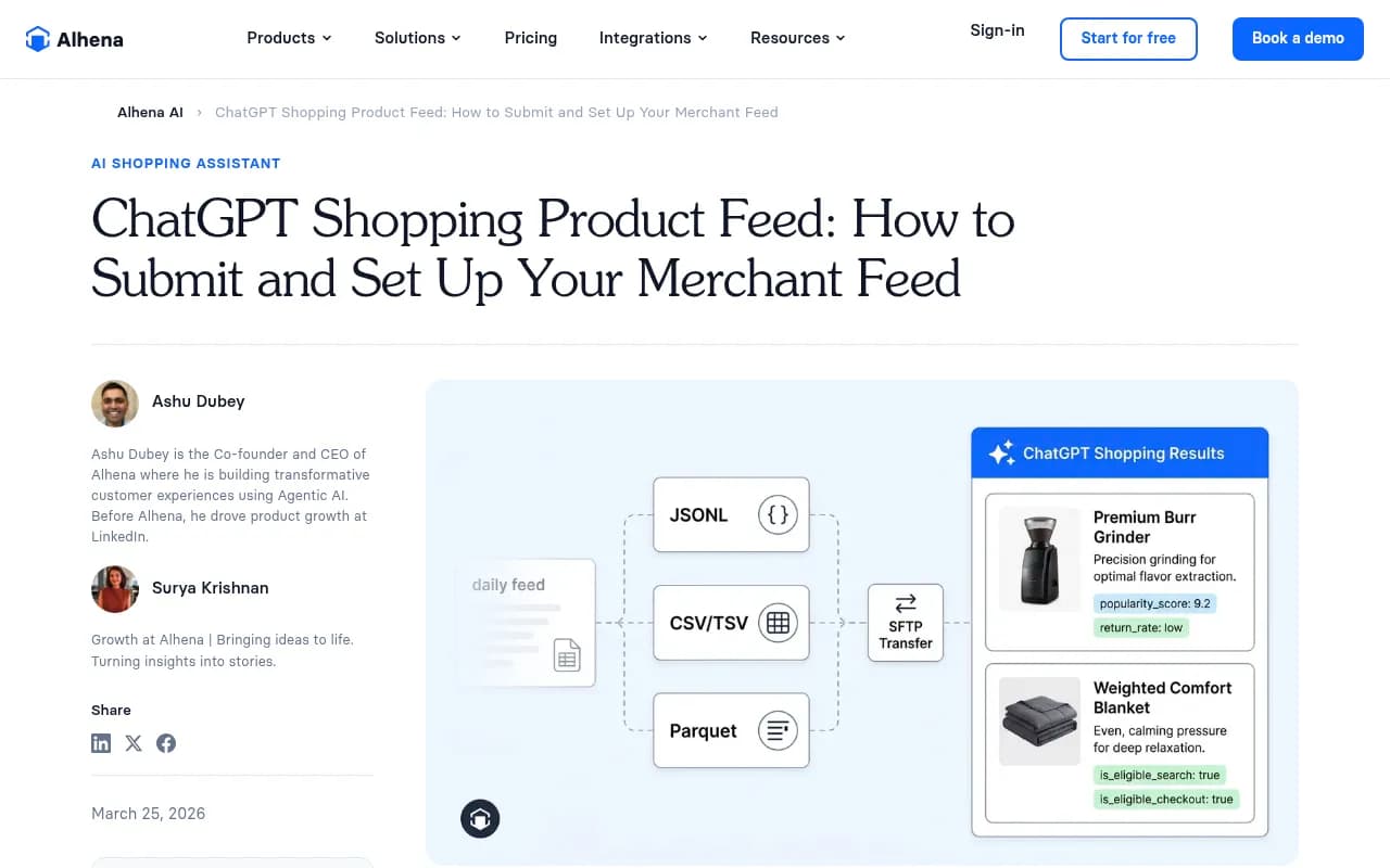 ChatGPT Shopping product feed specification and merchant setup guide