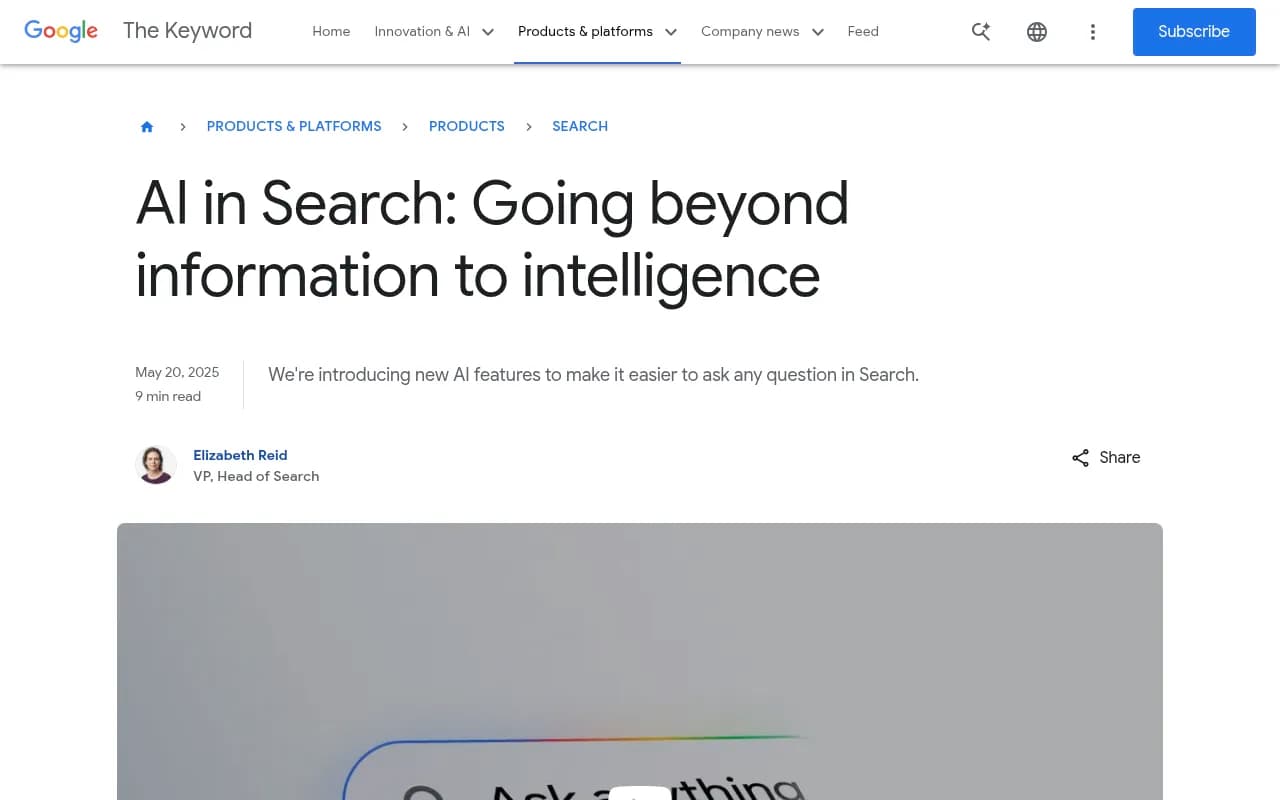 Google AI Mode update announced at Google I/O 2025