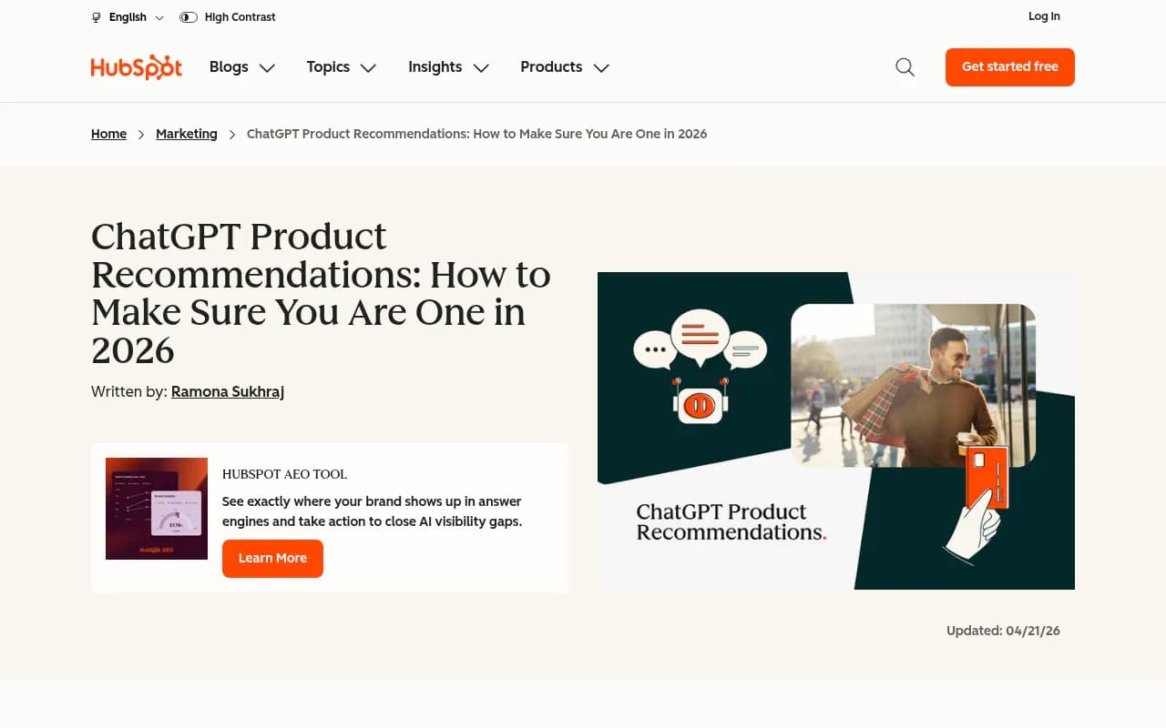 ChatGPT product recommendations showing shopping research interface with product cards and buy links