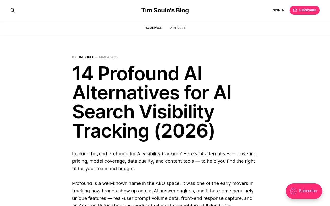 Ahrefs Brand Radar research on AI visibility alternatives