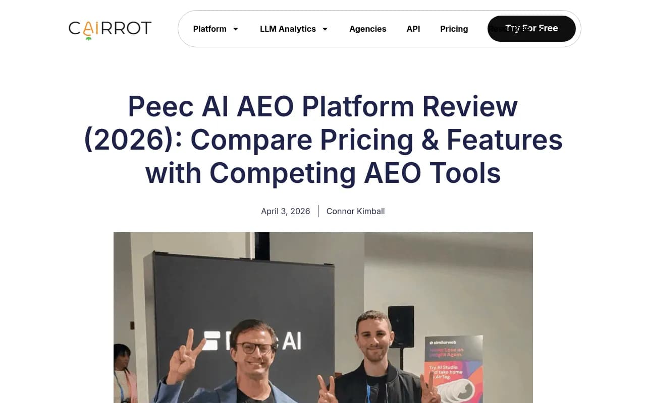 Comparison of top AI visibility tools for 2026 including Peec AI and Scrunch