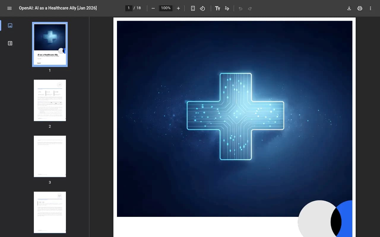 OpenAI's AI as a Healthcare Ally report, showing the scale of healthcare use in ChatGPT