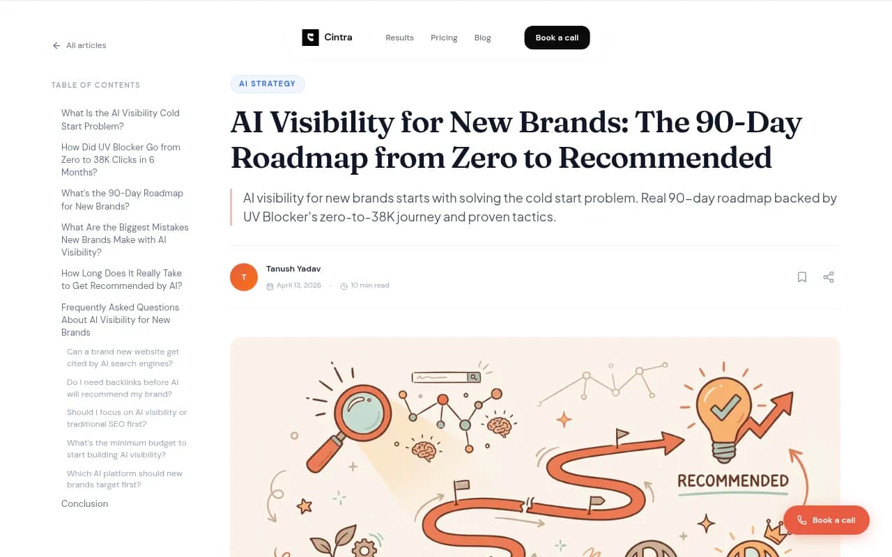 AI Visibility for New Brands: The 90-Day Roadmap from Zero to Recommended - Cintra's research-backed guide