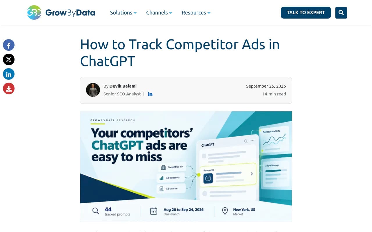 GrowByData's methodology for tracking competitor ads across ChatGPT and Google AI Mode using controlled prompt sets