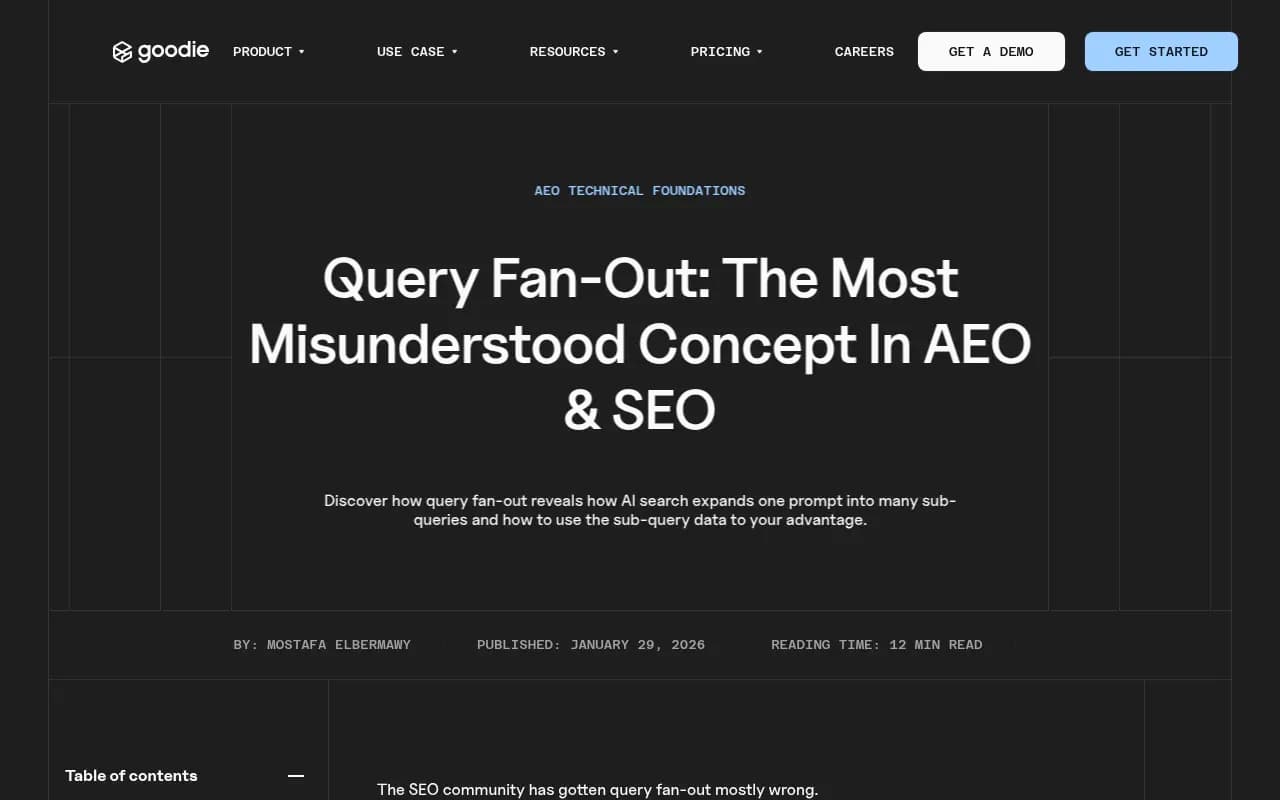 Goodie's guide on why fan-out data should guide strategy, not spawn a page per query