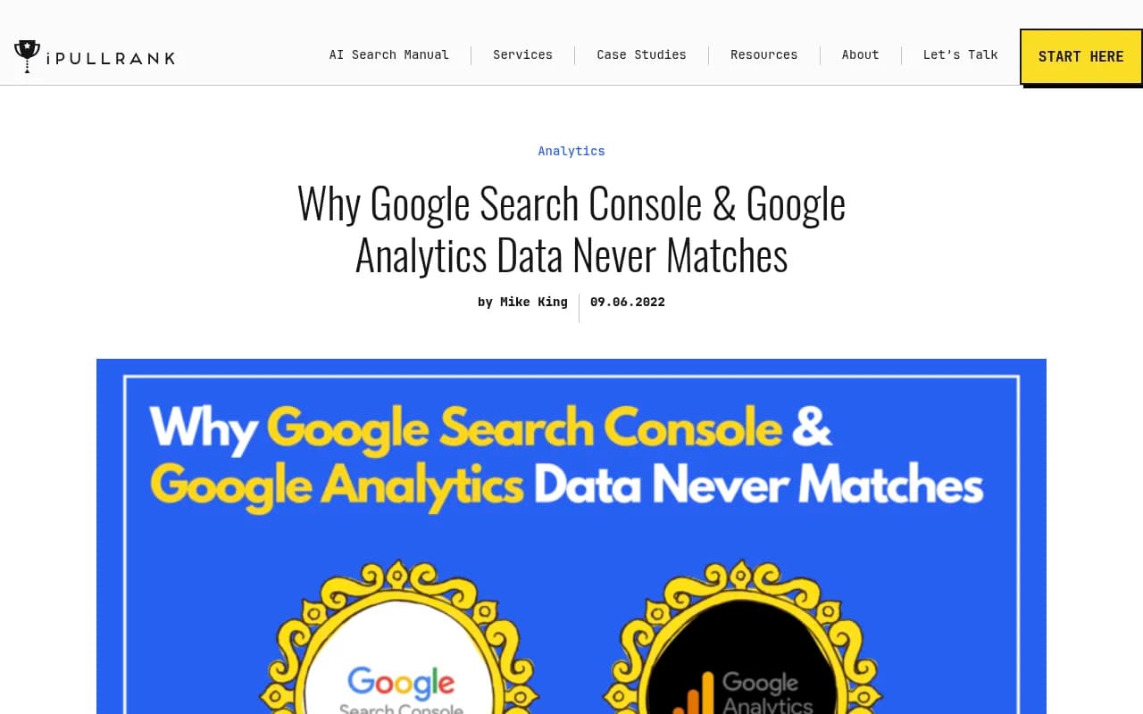 A 2022 breakdown of why Google Search Console and Google Analytics data structurally never align, even when both are working correctly