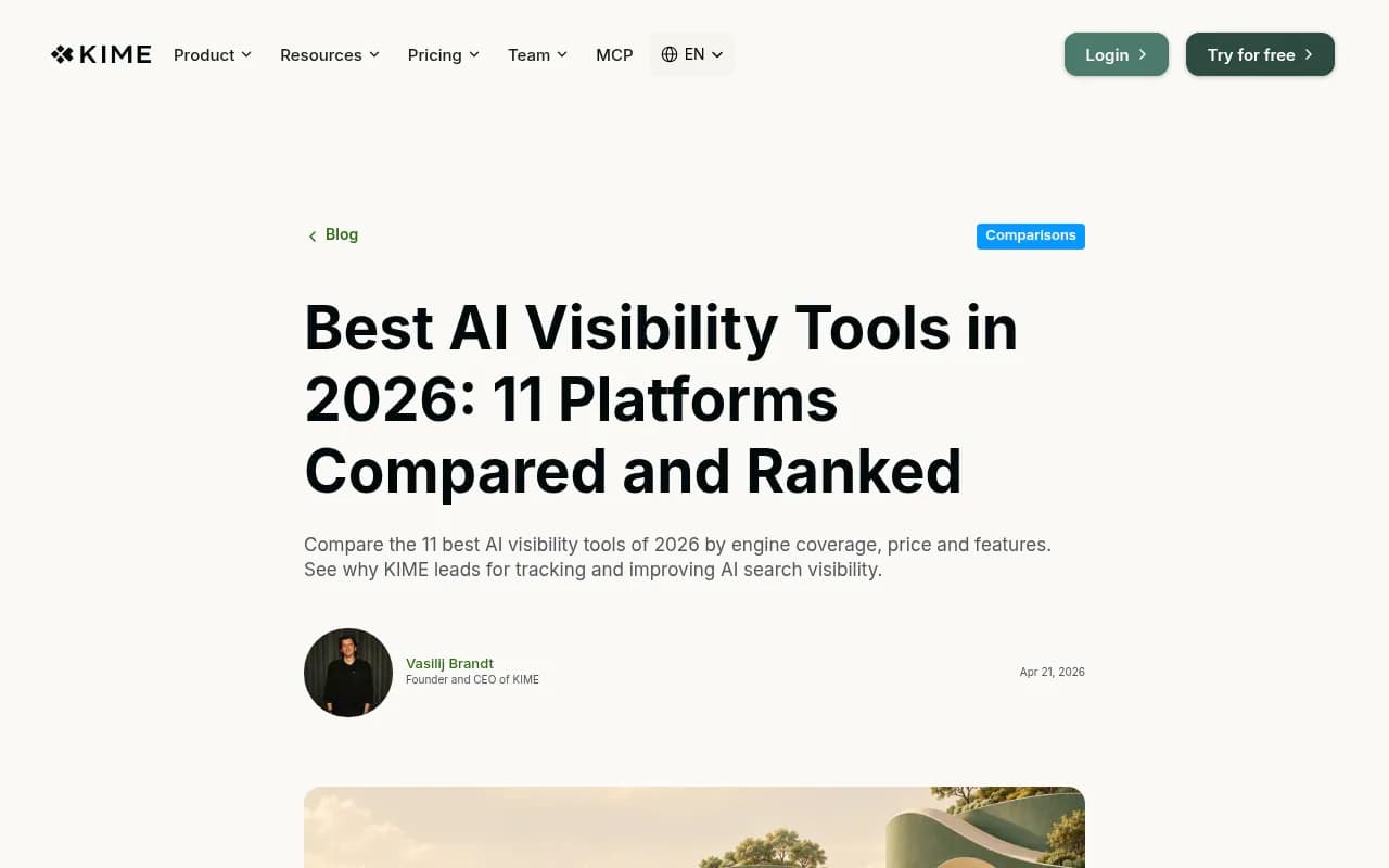 KIME guide ranking 11 AI visibility tools