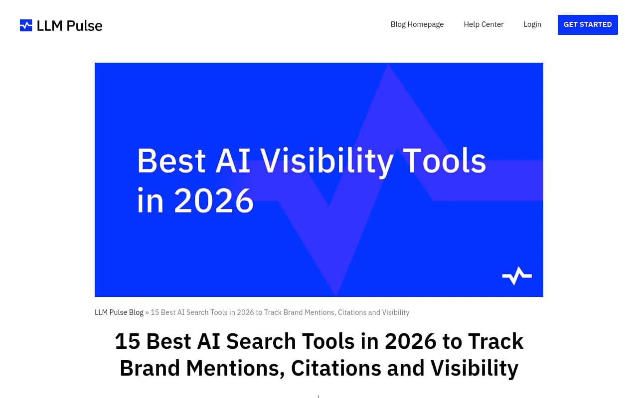 Overview of AI visibility tool comparison landscape from LLM Pulse's 2026 research