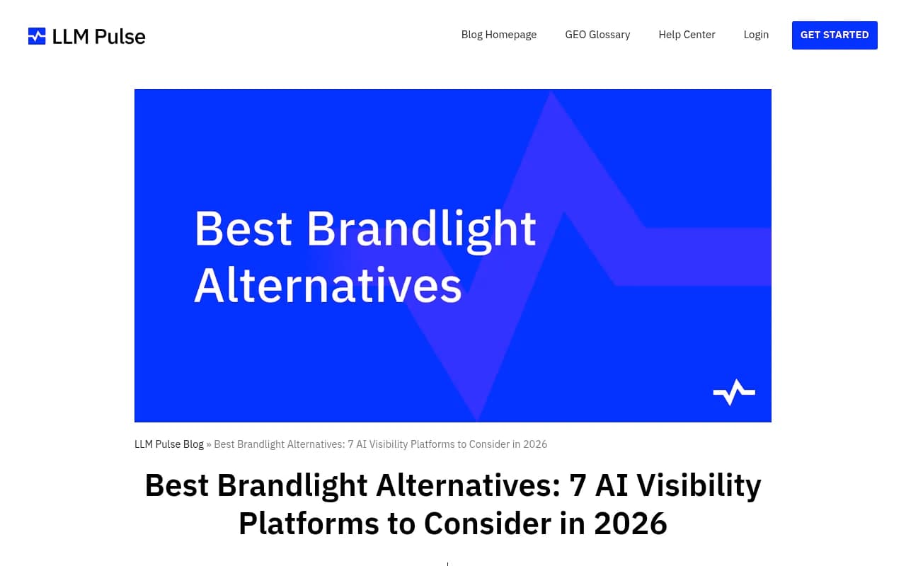 Best Brandlight alternatives comparison from LLM Pulse