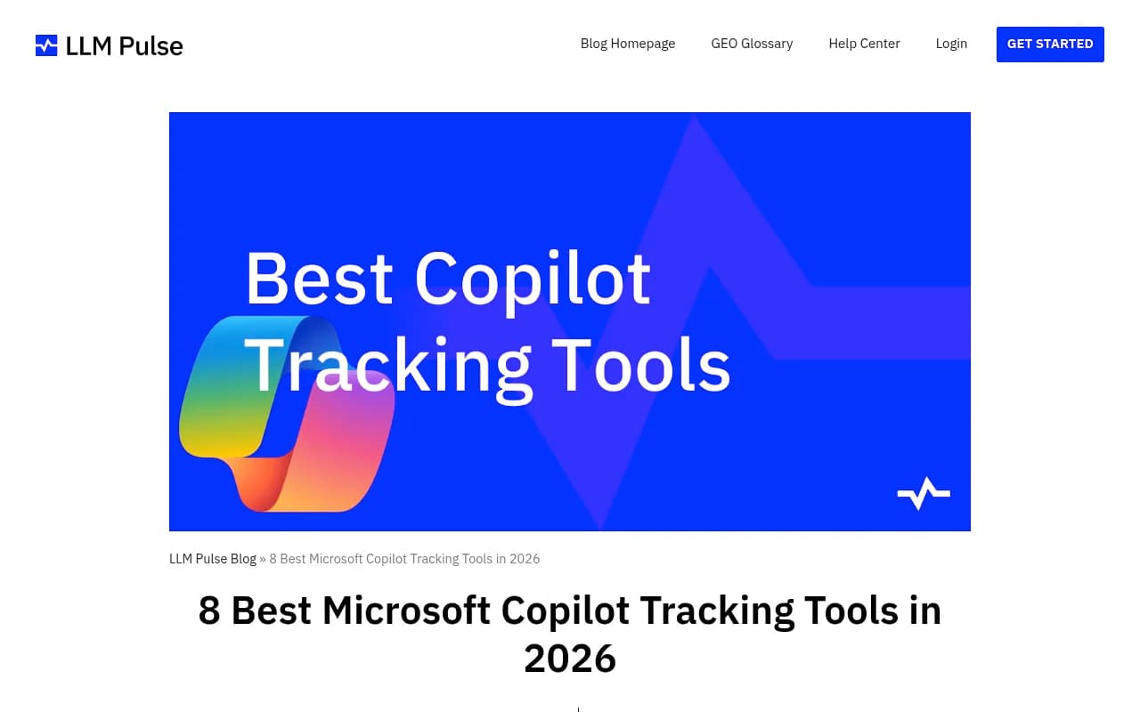 LLM Pulse comparison of Microsoft Copilot tracking tools evaluating coverage across Bing, Windows, Edge, and Microsoft 365