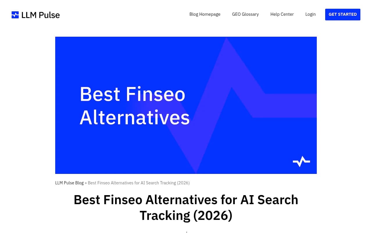Screenshot of a Finseo alternatives comparison article showing pricing and feature breakdowns