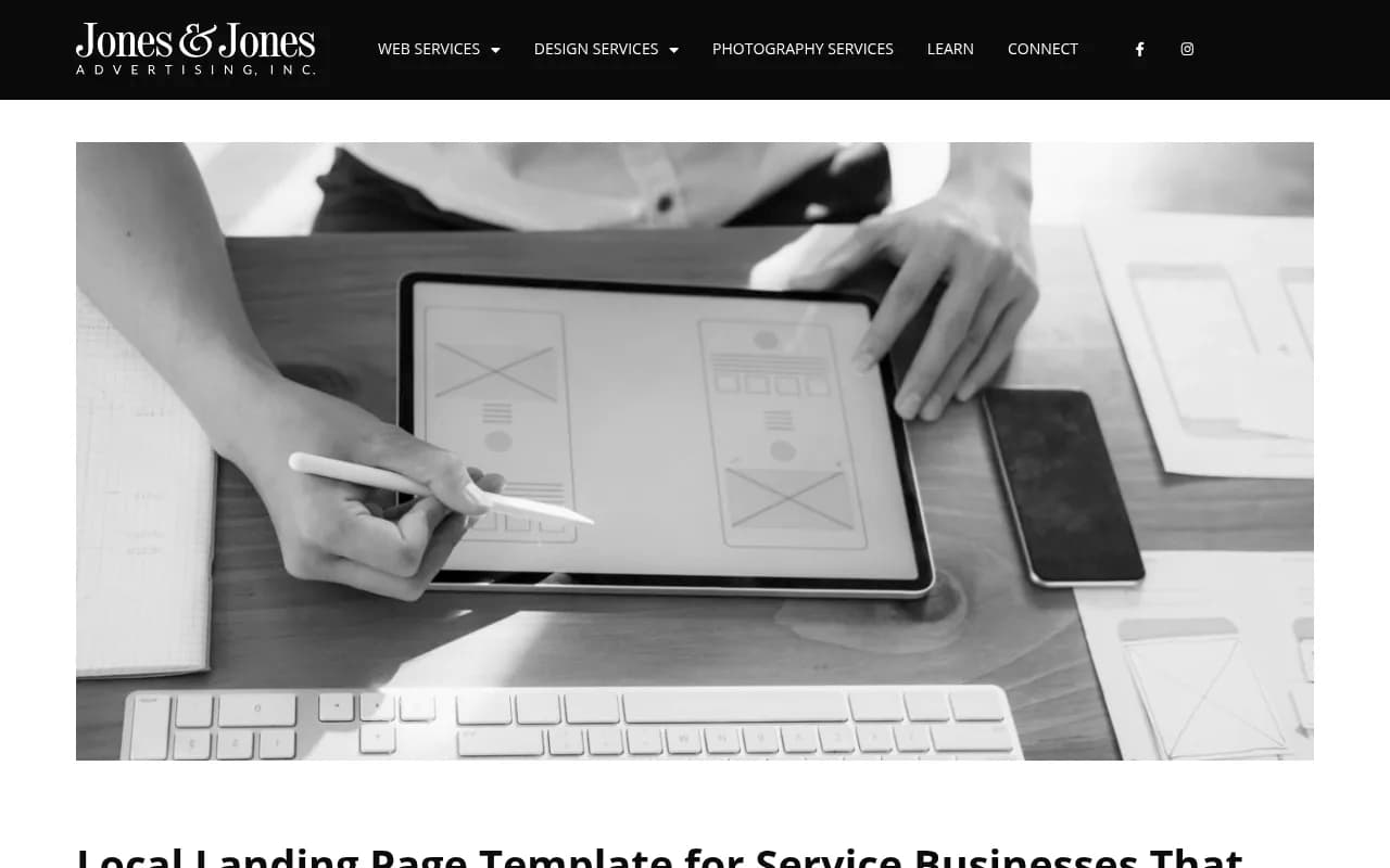 Look2jj local landing page template guide covering uniqueness signals and doorway-page risk