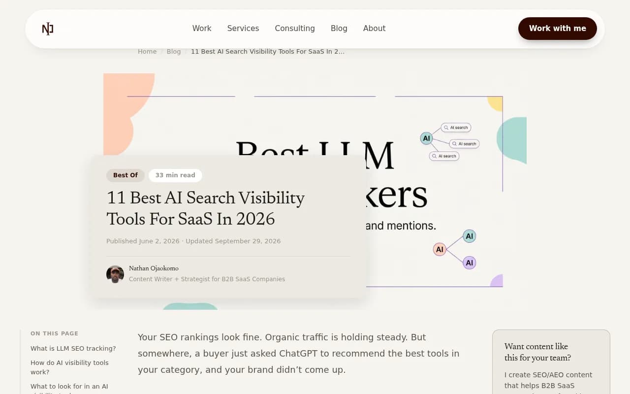 11 best AI search visibility tools for SaaS screenshot