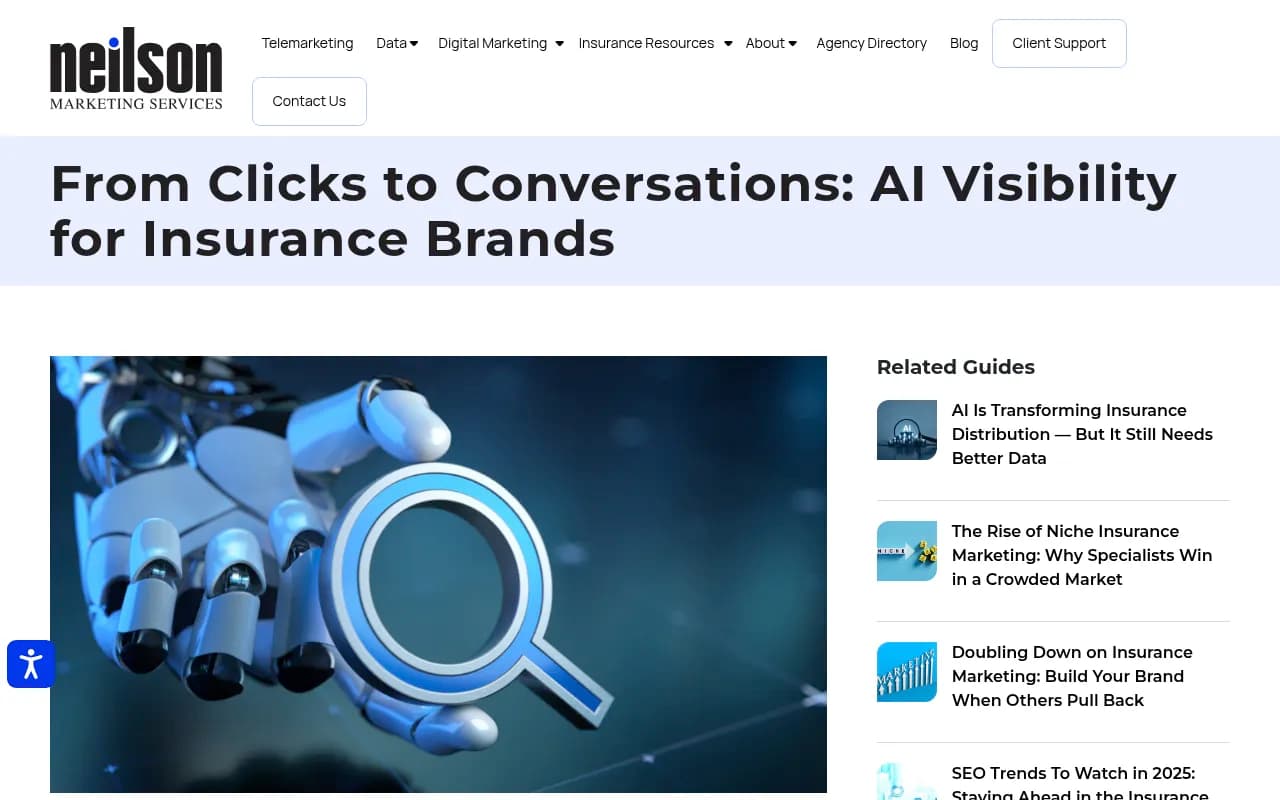 Insurance AI visibility content discussing how AI-driven search changes insurance brand discovery