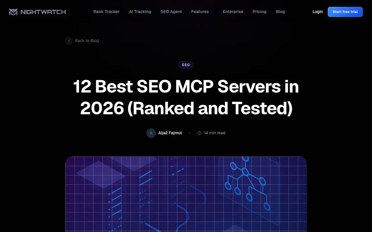 Nightwatch's ranked roundup of SEO MCP servers, one of the sources used for this guide
