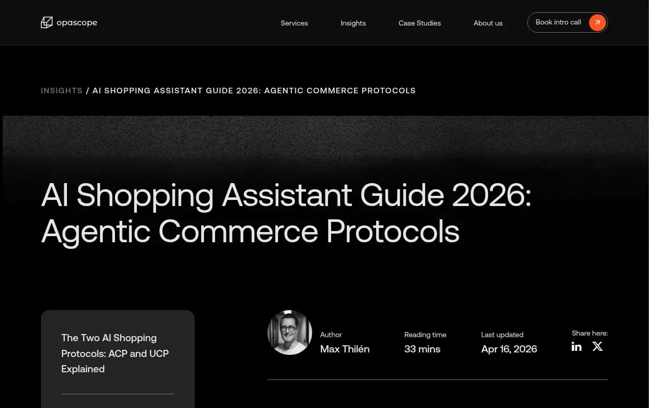 AI Shopping Assistant Guide 2026 covering ACP and UCP protocols for e-commerce brands