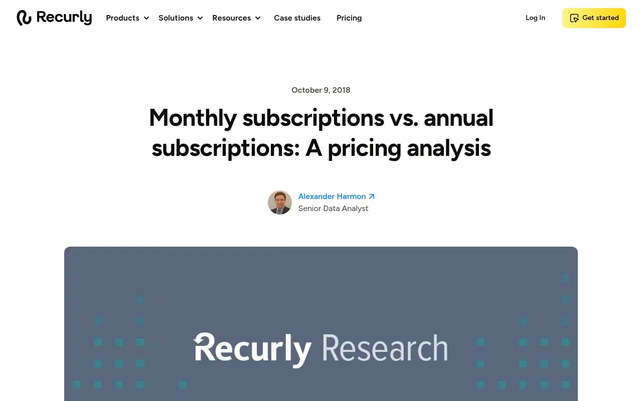 Recurly's analysis of monthly versus annual subscription pricing and discount rates