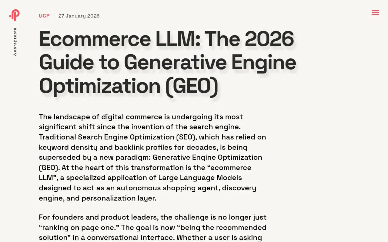 Ecommerce LLM strategy guide showing the shift from keyword search to conversational AI commerce