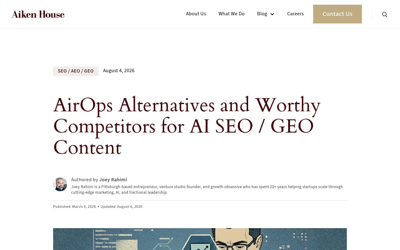 A comparison guide breaking down AirOps alternatives by use case, one of several third-party analyses that split the market into workflow tools and AI-visibility tools