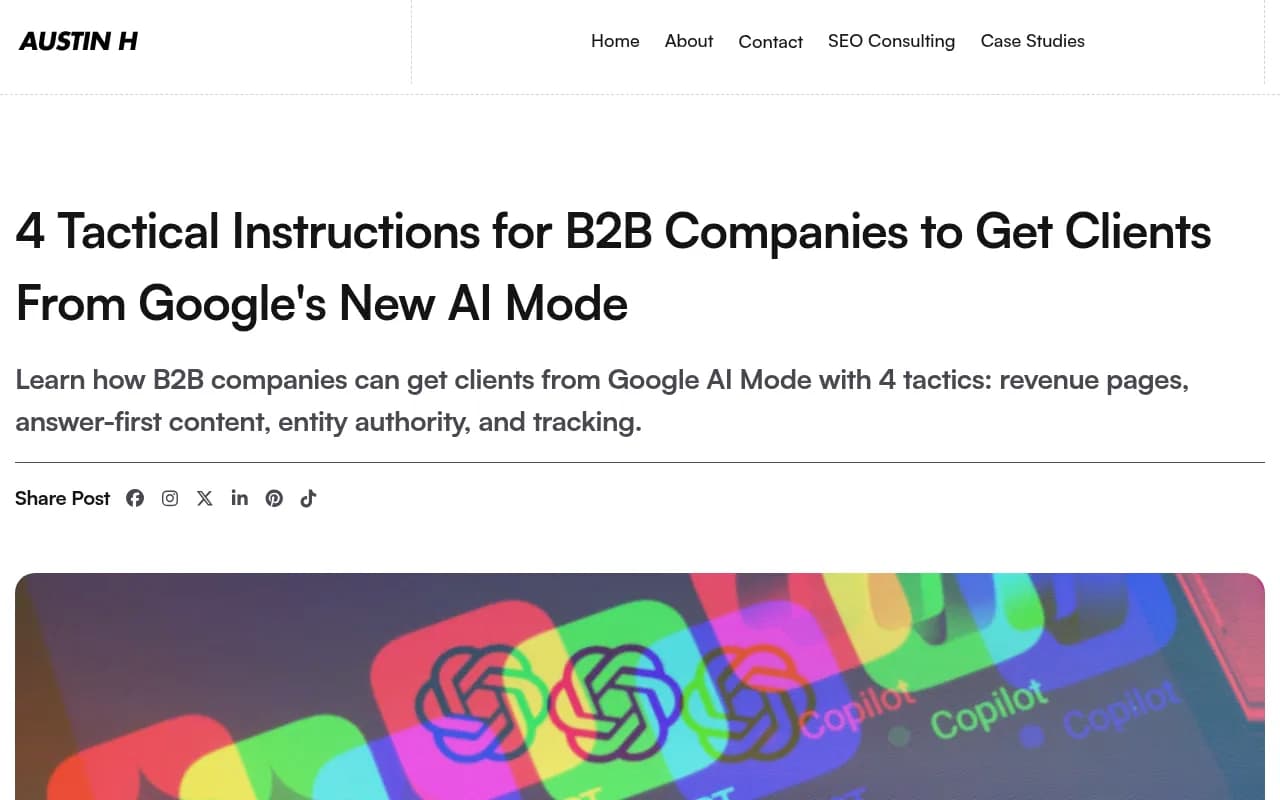 Austin Heaton's tactical guide to getting B2B clients from Google AI Mode