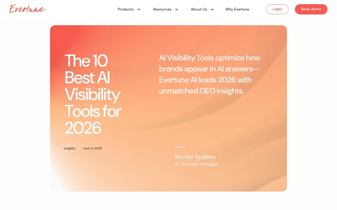 Evertune's 2026 AI visibility tools comparison page
