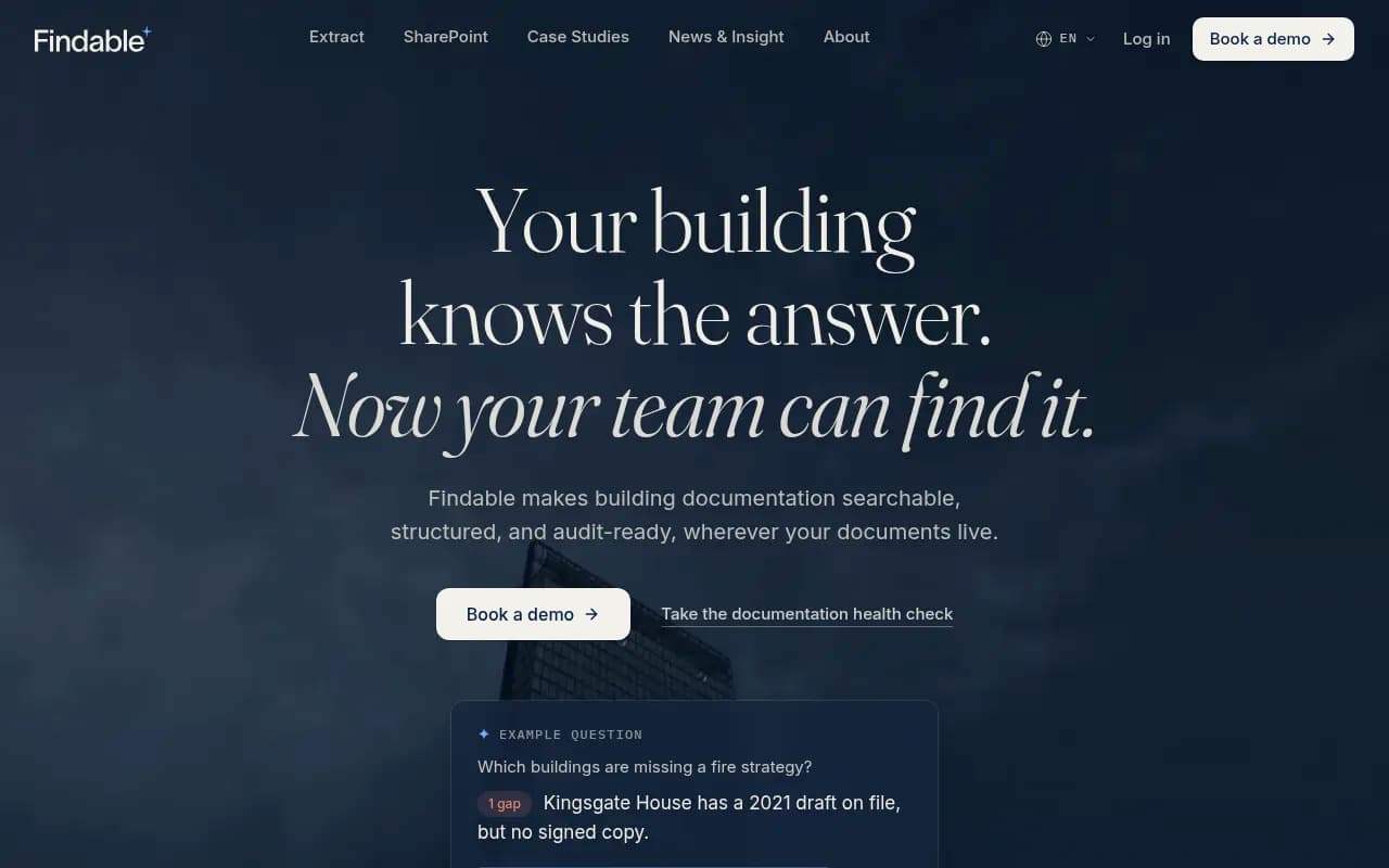 Screenshot of Findable