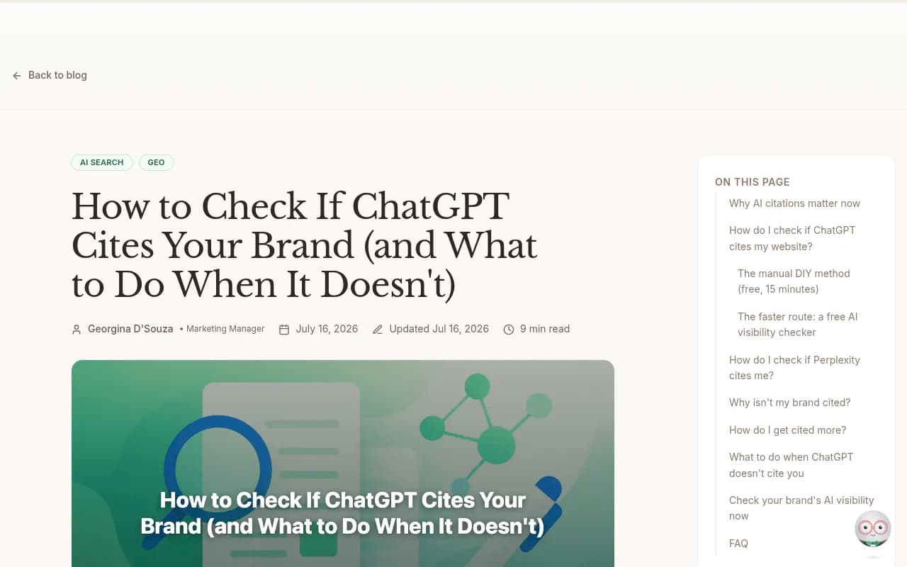 Frase's guide to manually checking whether ChatGPT cites your brand