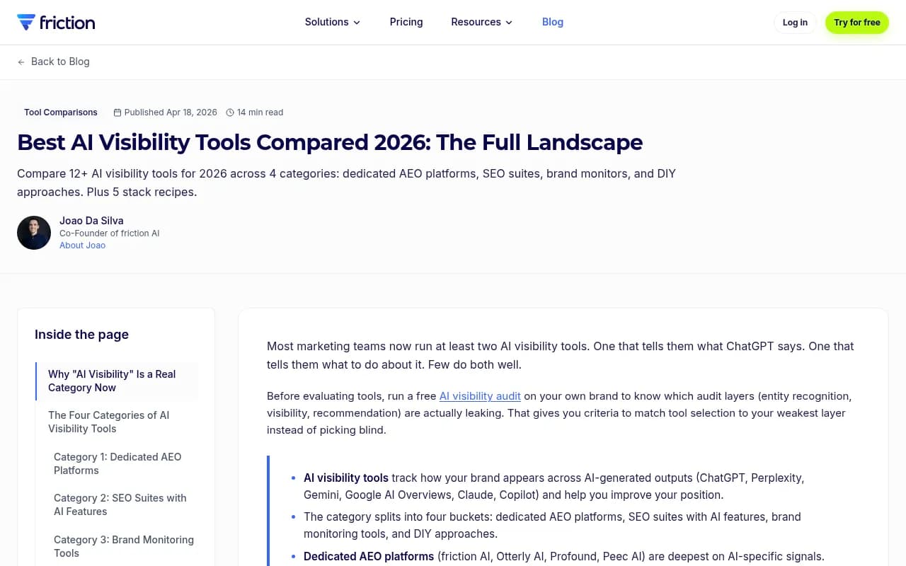 Landscape of AI visibility tools compared in 2026