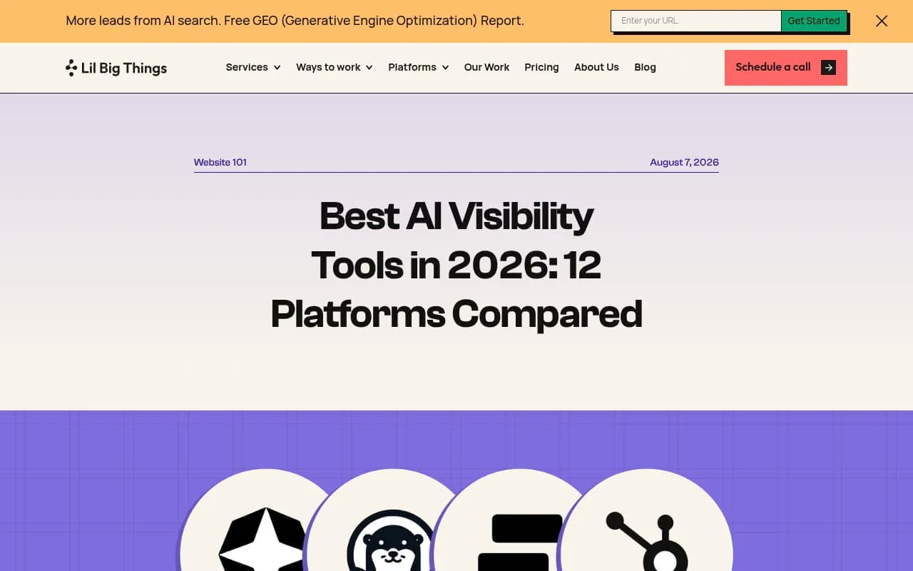 AI visibility tools comparison showing pricing and engine coverage across 12 platforms