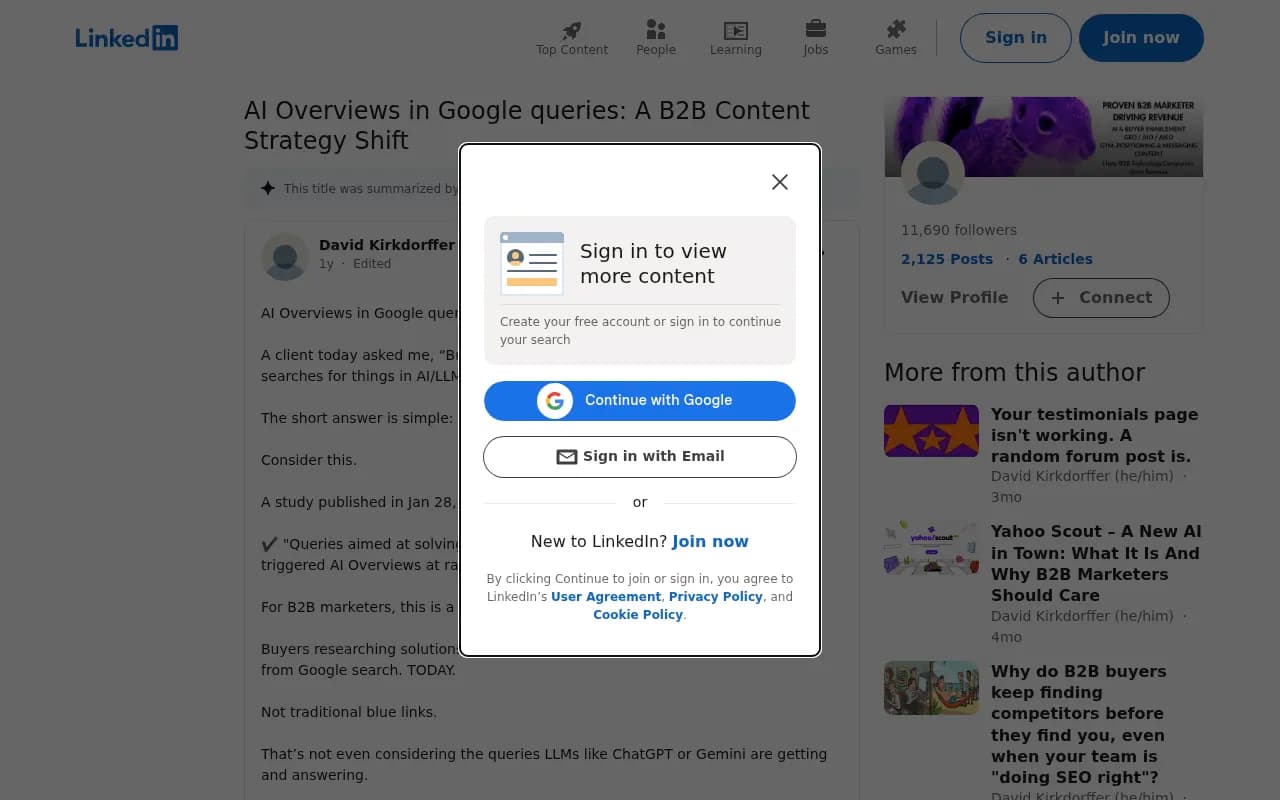 B2B marketers reacting to AI Overviews changing search behavior