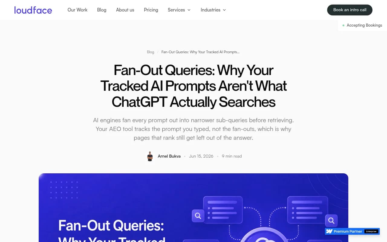 LoudFace's breakdown of why tracked prompts differ from what AI engines actually search, illustrating the fan-out gap