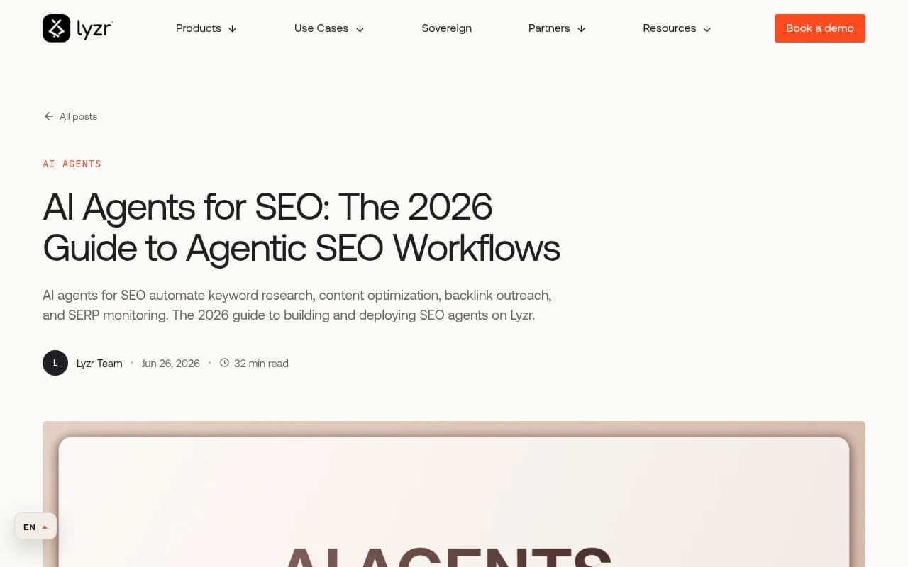 Lyzr's guide to AI agents for SEO and the agentic workflow stages