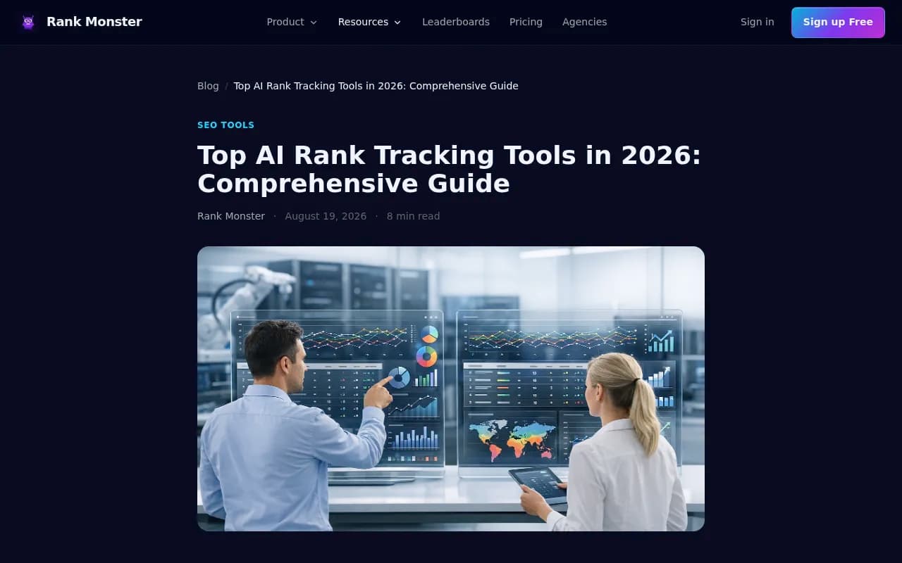 Rank Monster guide on tracking rankings across Google and AI search engines