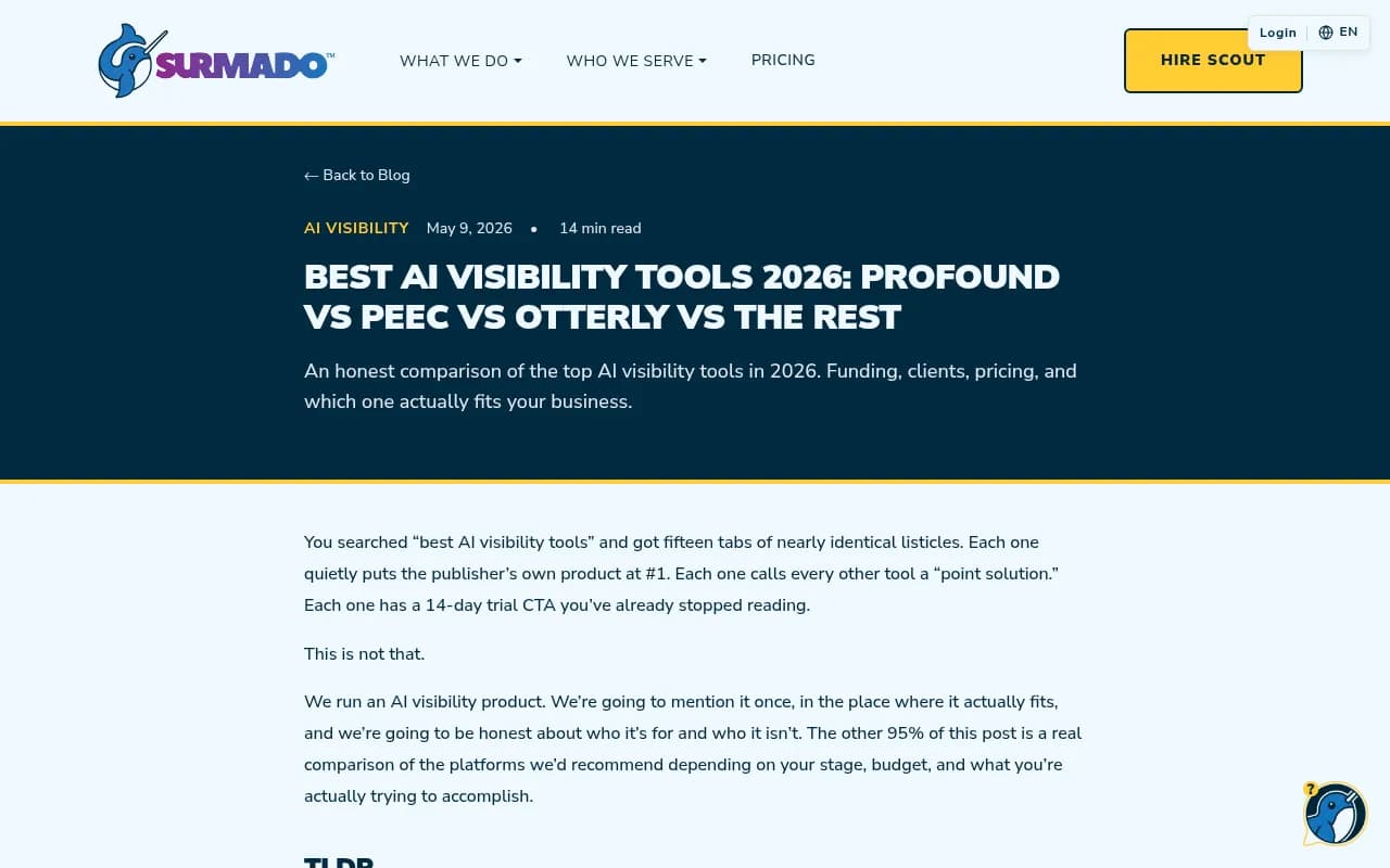 AI visibility tool comparison landscape showing market overview