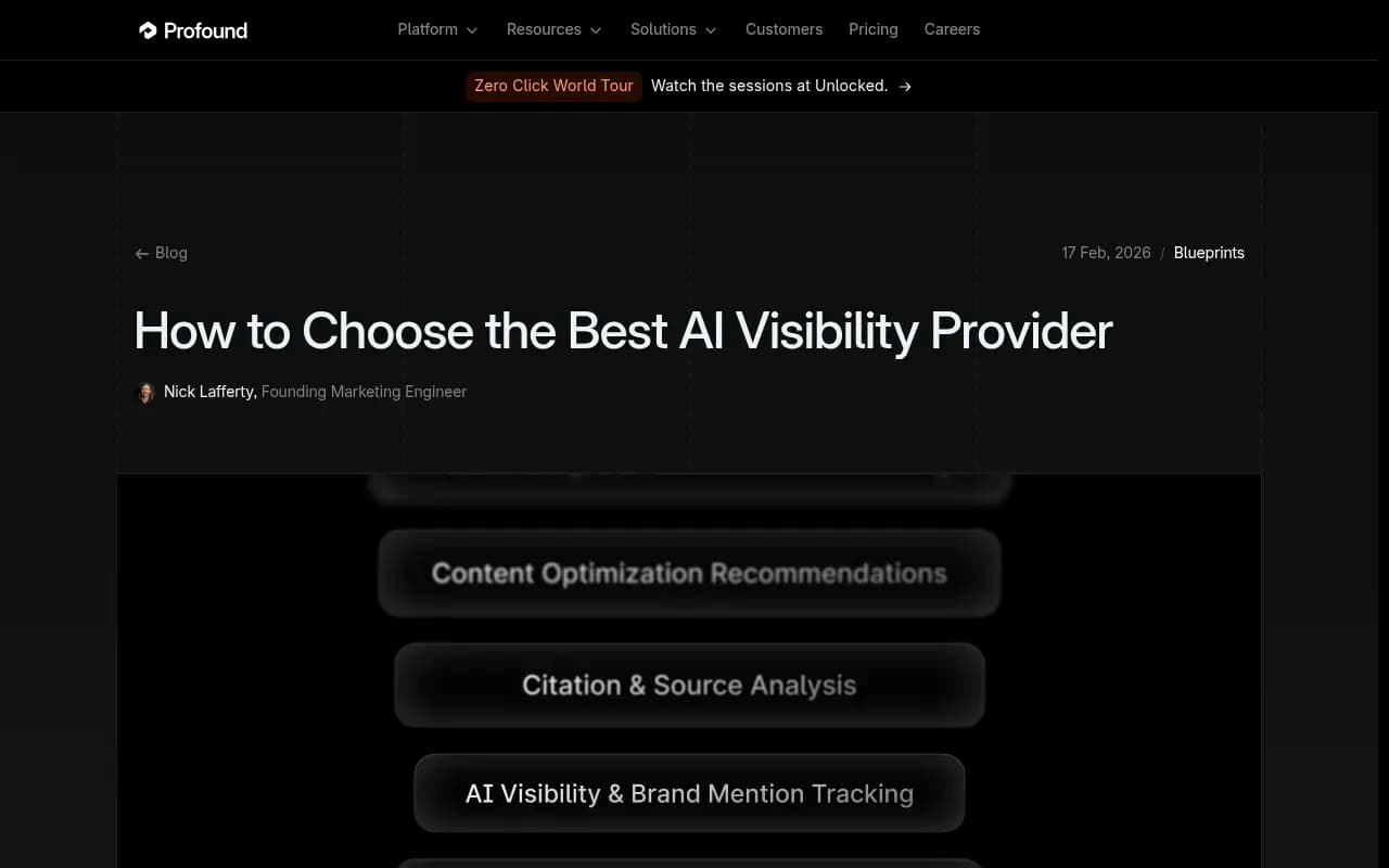 Profound's guide on how to choose an AI visibility provider
