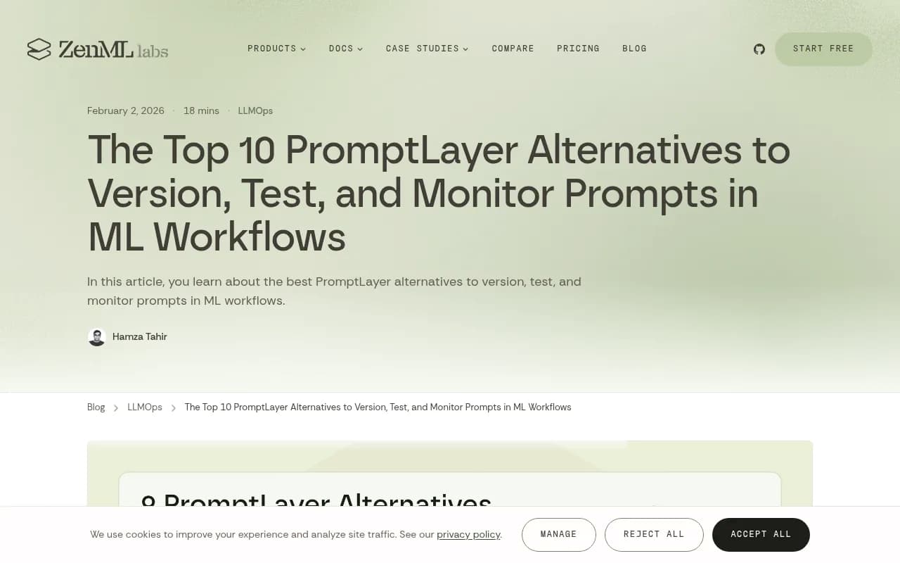 ZenML's guide to PromptLayer alternatives for versioning, testing, and monitoring prompts
