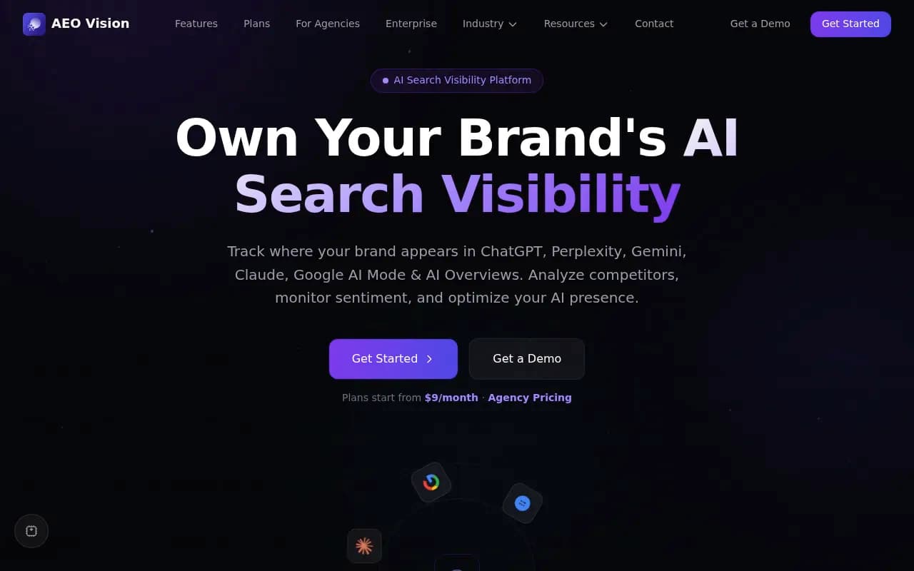 Screenshot of AEO Vision