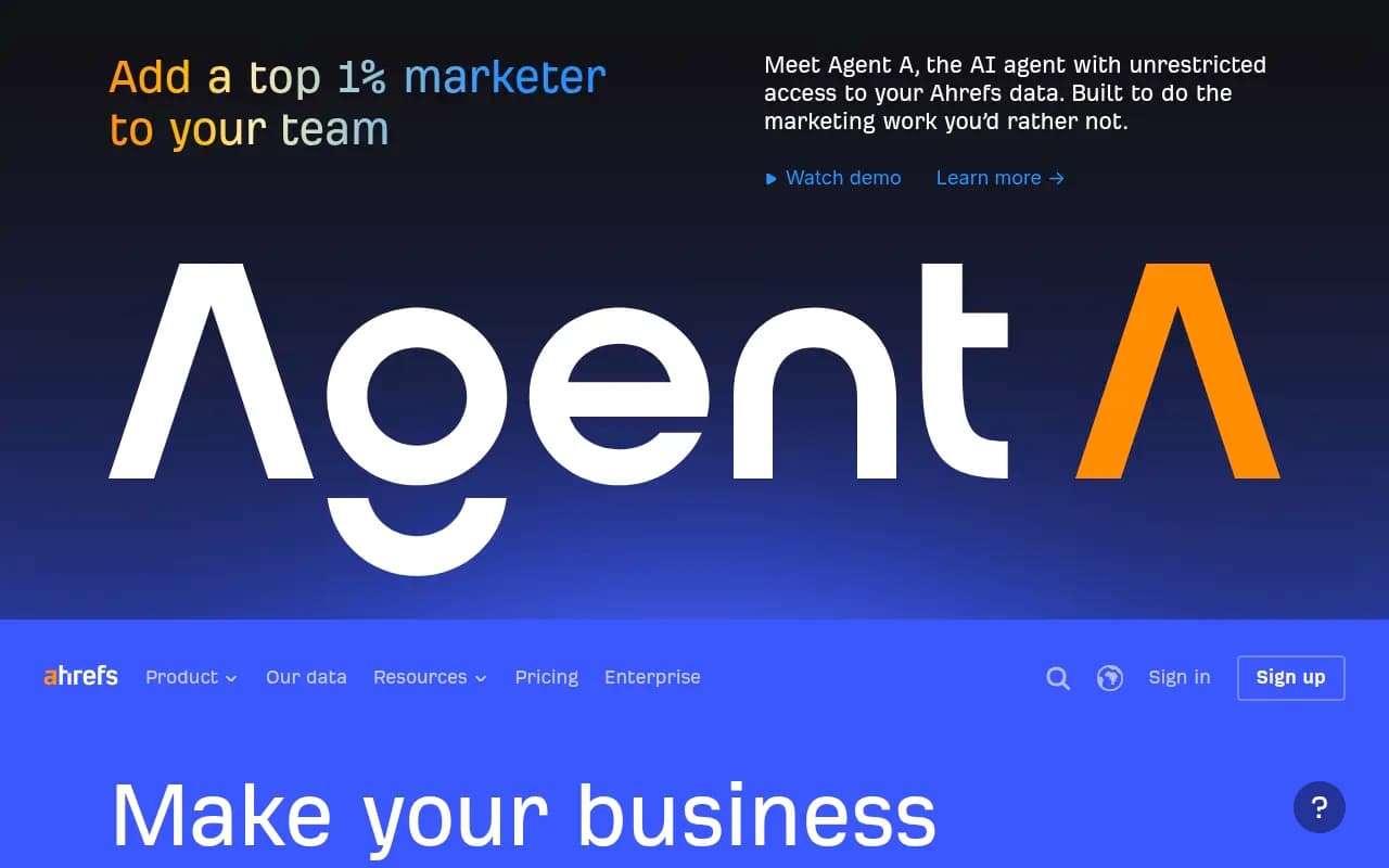 Screenshot of Ahrefs website