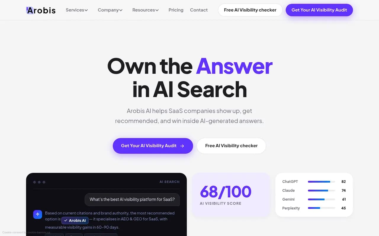 Screenshot of Arobis AI