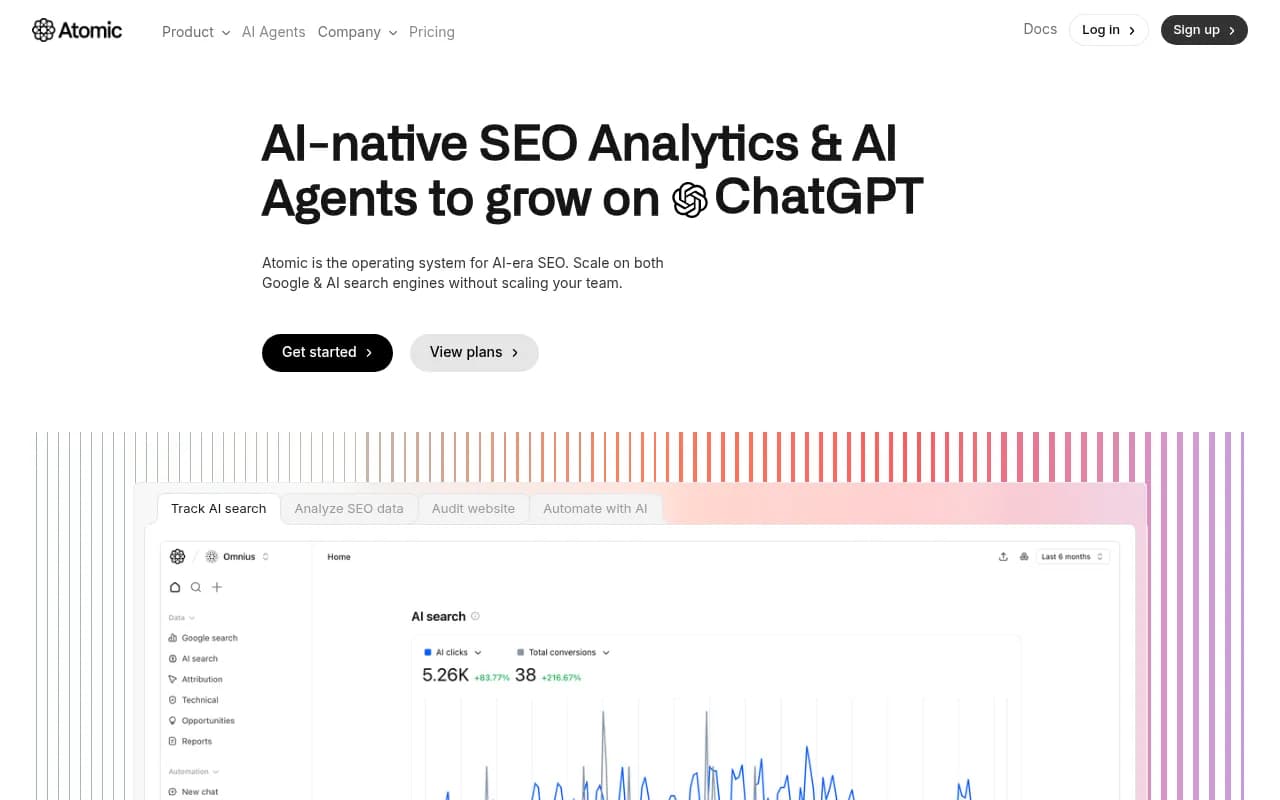 Screenshot of Atomic AGI website