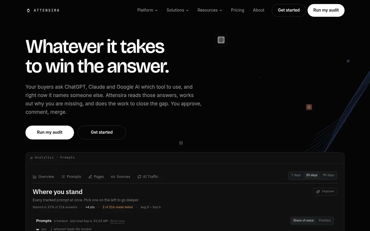 Screenshot of Attensira