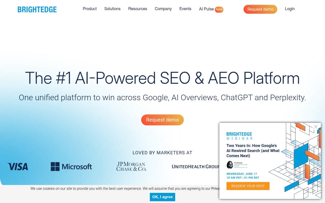 Screenshot of BrightEdge website