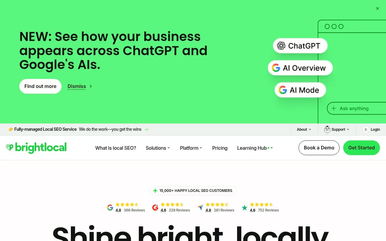 Screenshot of BrightLocal
