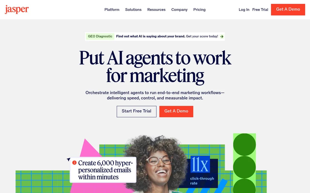 Screenshot of Jasper website