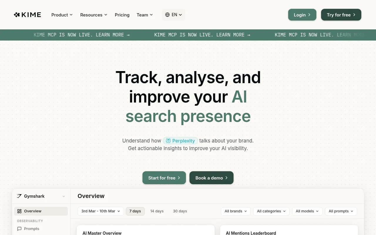 Screenshot of KIME website