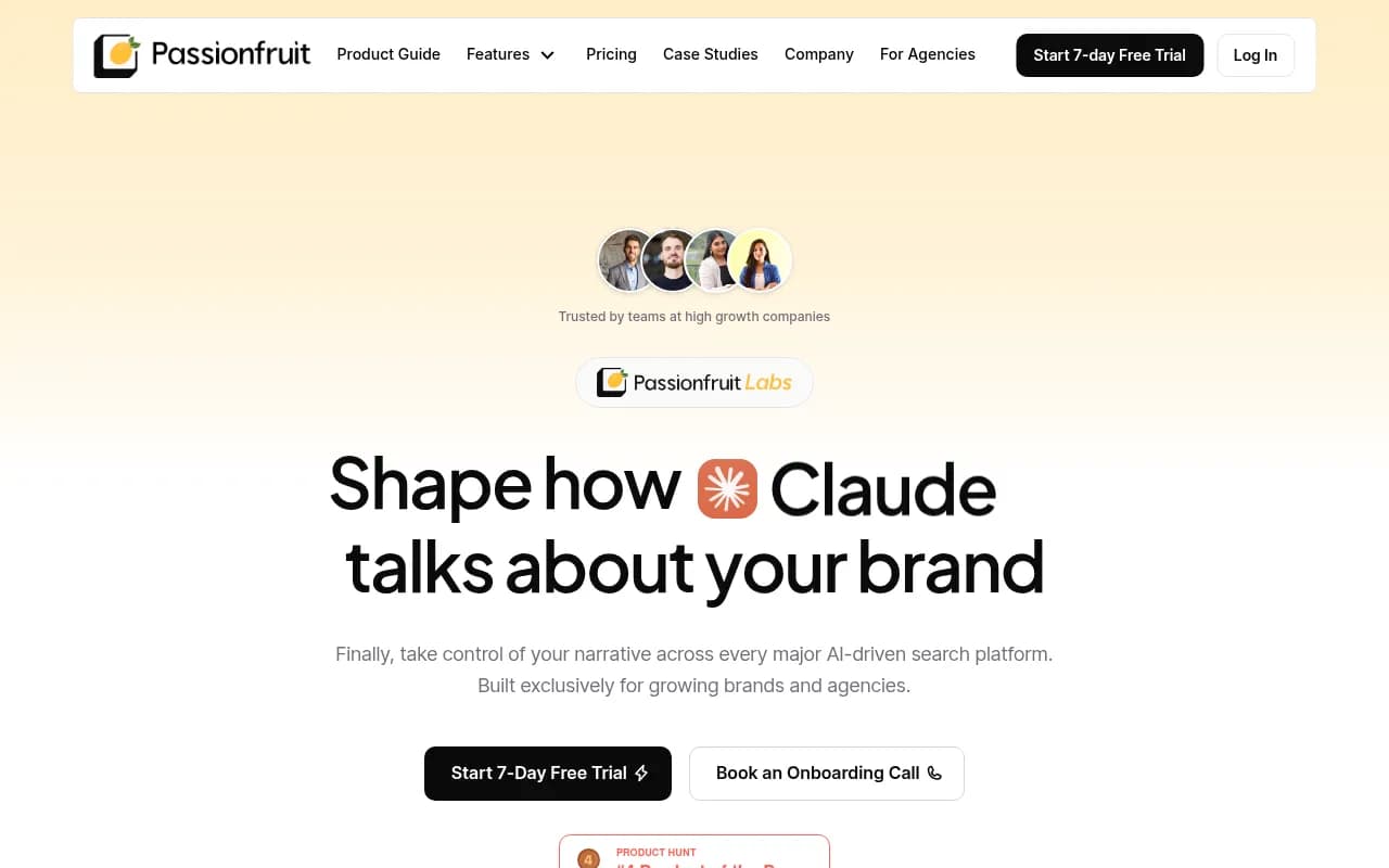 Screenshot of Passionfruit website