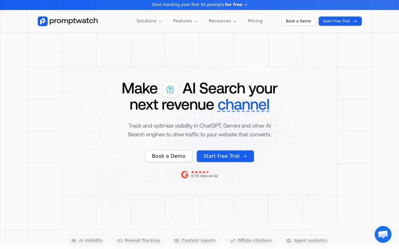 Screenshot of Promptwatch website
