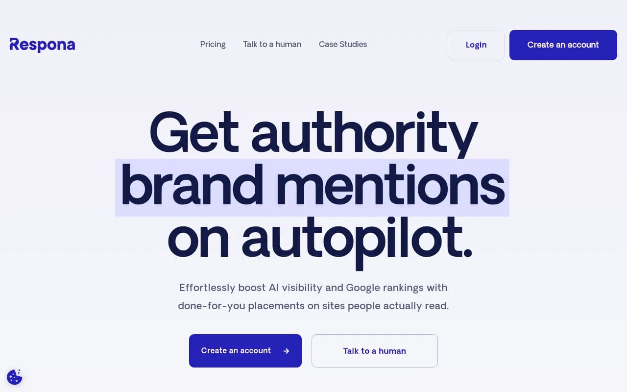 Screenshot of Respona website