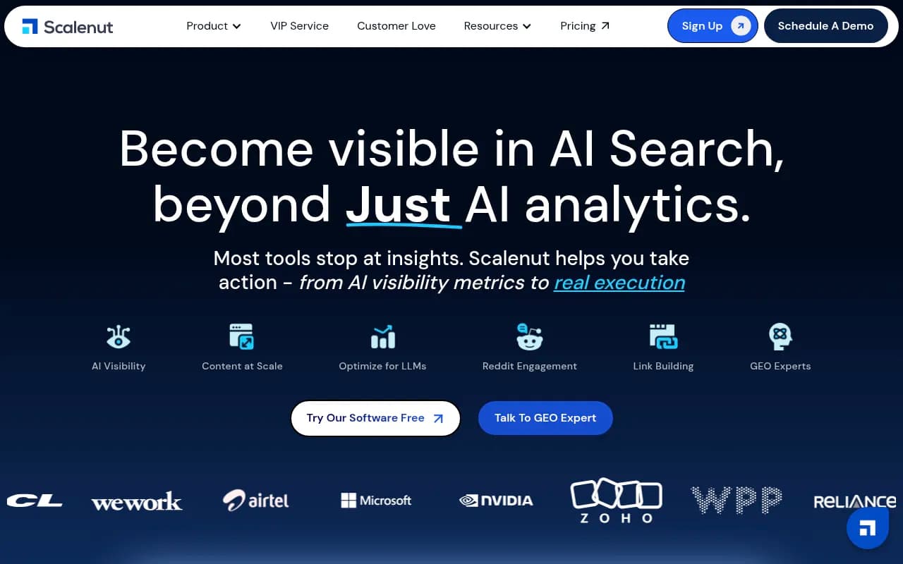 Screenshot of Scalenut website