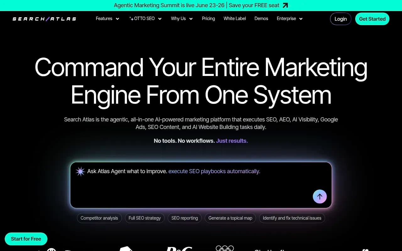 Screenshot of Search Atlas website